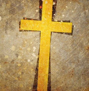 cross on abstract grunge background